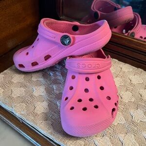 CROCS Classic Baya Slip On Casual Clogs‎ with Back Strap Pink Girl's Size 10/11